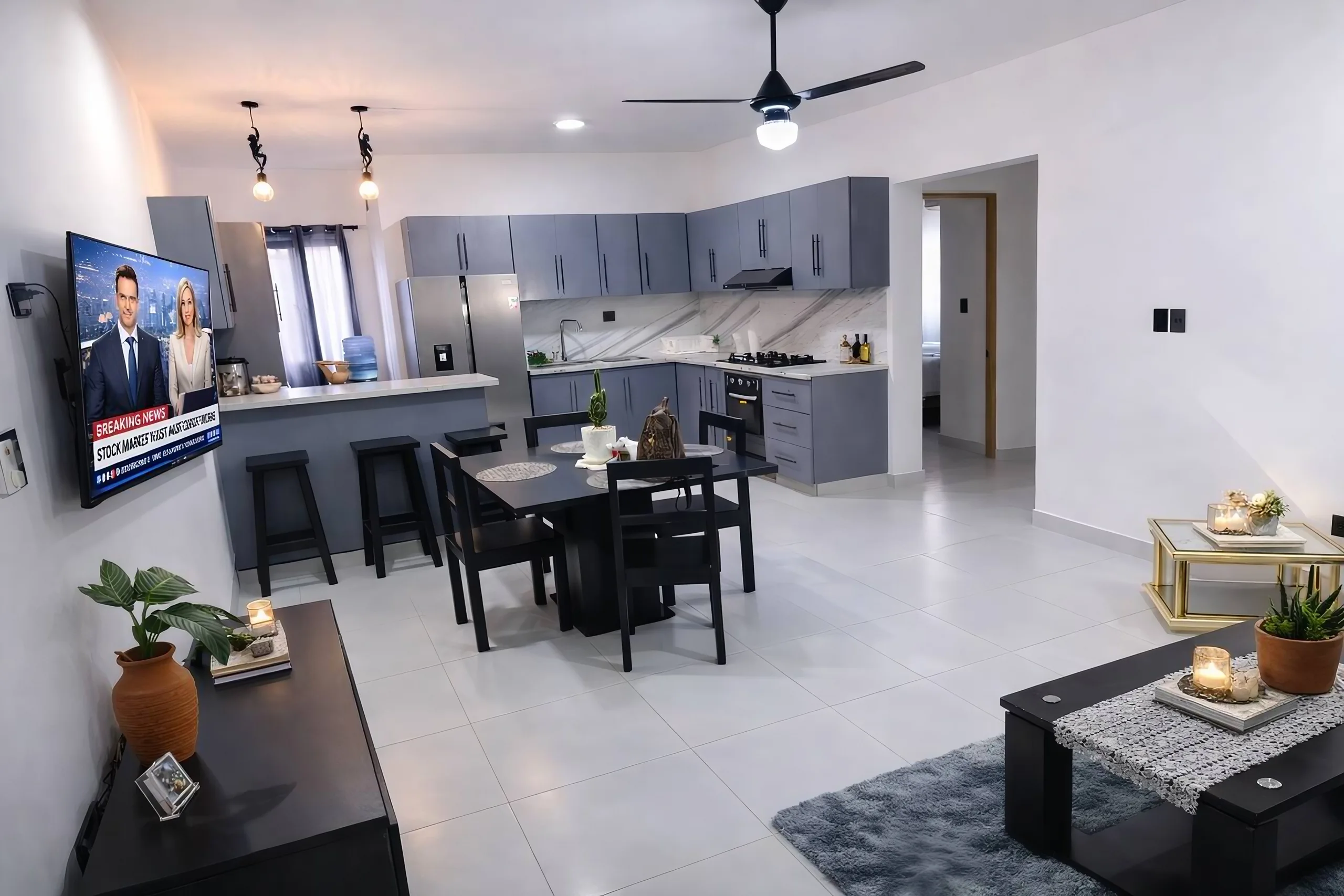 Appartement 2 chambres avec parking privé gratuit près de l’aéroport